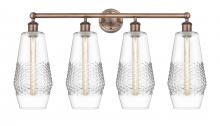 Innovations Lighting 616-4W-AC-G682-7 - Windham - 4 Light - 34 inch - Antique Copper - Bath Vanity Light