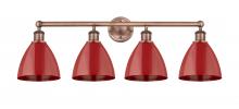 Innovations Lighting 616-4W-AC-MBD-75-RD - Plymouth - 4 Light - 35 inch - Antique Copper - Bath Vanity Light