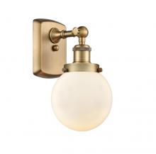  916-1W-BB-G201-6-LED - Beacon - 1 Light - 6 inch - Brushed Brass - Sconce