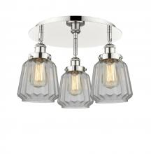 Innovations Lighting 916-3C-PN-G142 - Chatham - 3 Light - 19 inch - Polished Nickel - Flush Mount