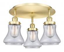  916-3C-SG-G194 - Bellmont - 3 Light - 18 inch - Satin Gold - Flush Mount