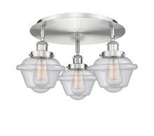  916-3C-SN-G534 - Oxford - 3 Light - 19 inch - Satin Nickel - Flush Mount