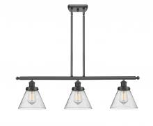  916-3I-BK-G44 - Cone - 3 Light - 36 inch - Matte Black - Stem Hung - Island Light