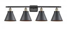 Innovations Lighting 916-4W-BAB-M13-BK - Appalachian - 4 Light - 36 inch - Black Antique Brass - Bath Vanity Light