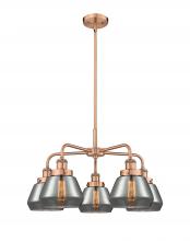 Innovations Lighting 916-5CR-AC-G173 - Fulton - 5 Light - 26 inch - Antique Copper - Chandelier