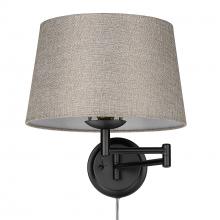 Golden 3692-A1W BLK-NS - Eleanor Articulating Wall Sconce in Matte Black with Natural Sisal Shade