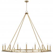  4913AD - 20-Light Wagon Wheel Chandelier in Aged Brass