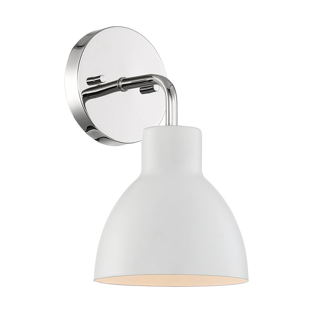 Sloan - 1 Light Vanity- Polished Nickel and Matte White Finish