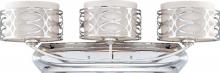  60/4623 - Harlow - 3 Light Vanity with Slate Gray Fabric Shades - Polished Nickel Finish