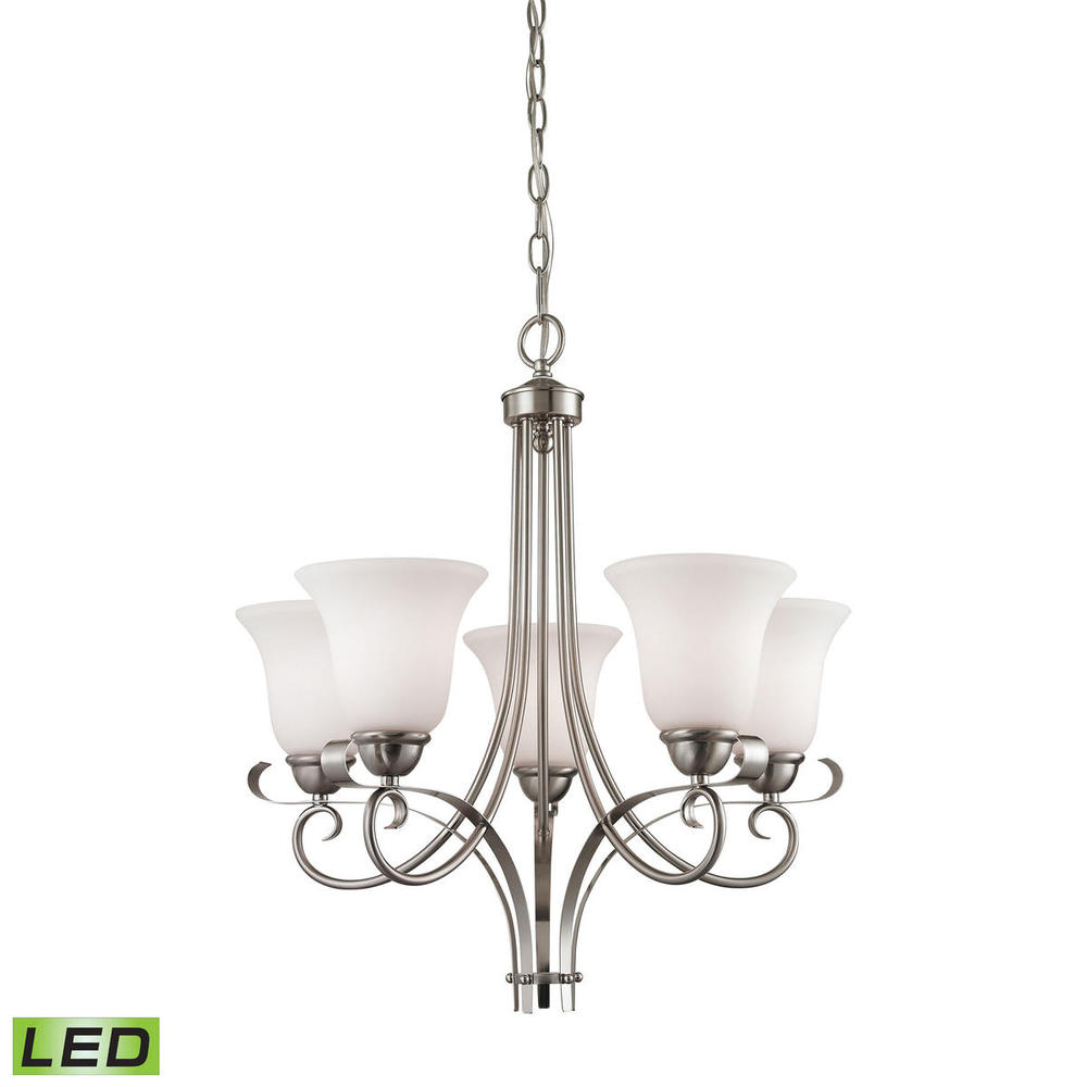 Thomas - Brighton 22'' Wide 5-Light Chandelier - Brushed Nickel