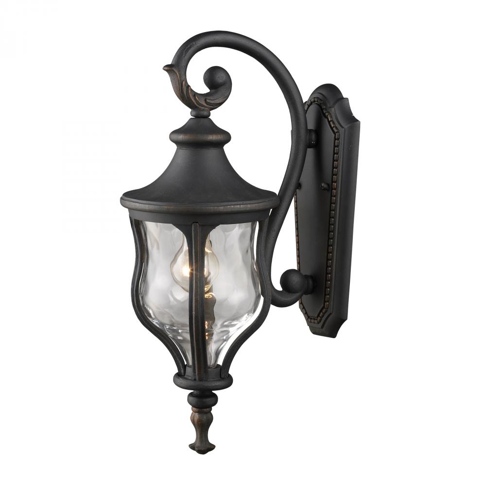 One Light Weathered Charcoal Wall Lantern